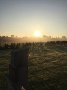 zonsondergang op de minicamping