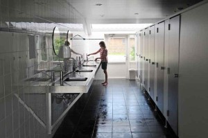 Het sanitair op de kleine camping Friesland