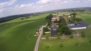 Een luchtfoto van de minicamping Gelderland