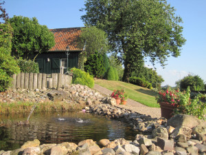 Een vijver op de kleine camping Limburg