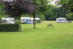 Het kampeerterrein van de kleine camping Drenthe