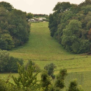 Een heuvel bij de boerencamping Limburg